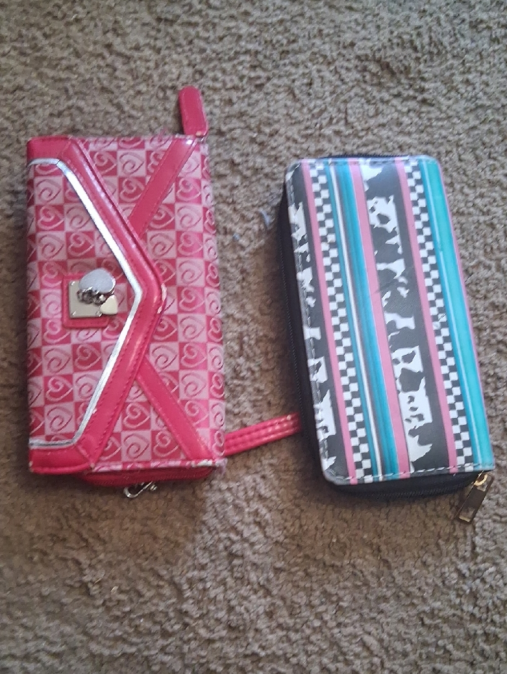 Pink Patterned Wristlet Wallet - Unbranded